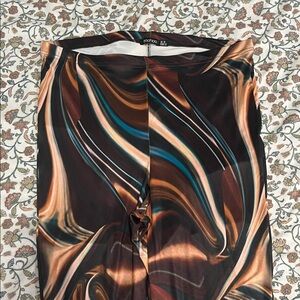 Boohoo Multicolor Satin Swirl Pants